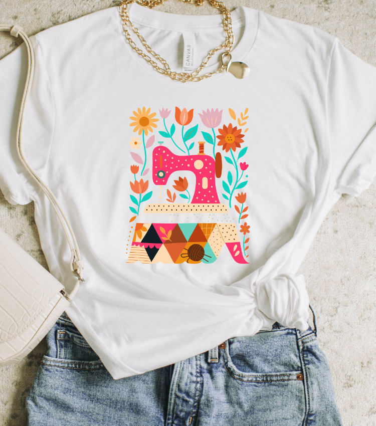 Floral Sewing Machine