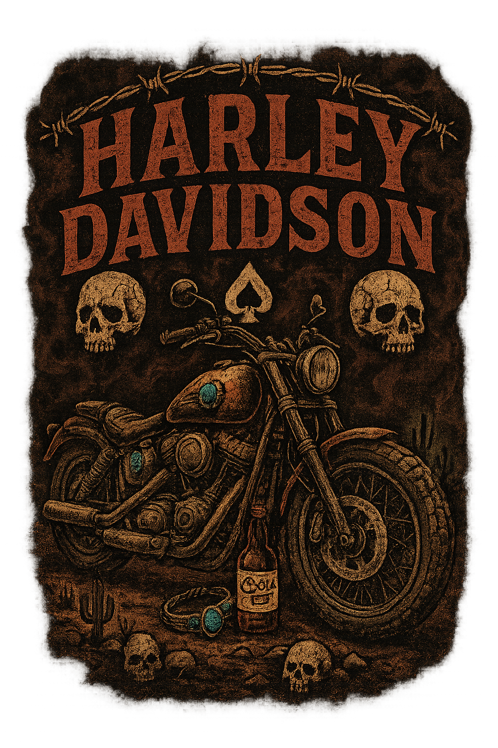 ($12T) HARLEY(skulls/bike)