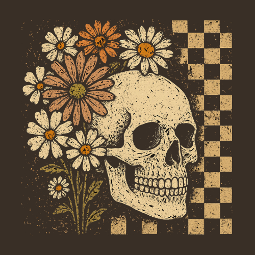 ($12T) Floral Skull