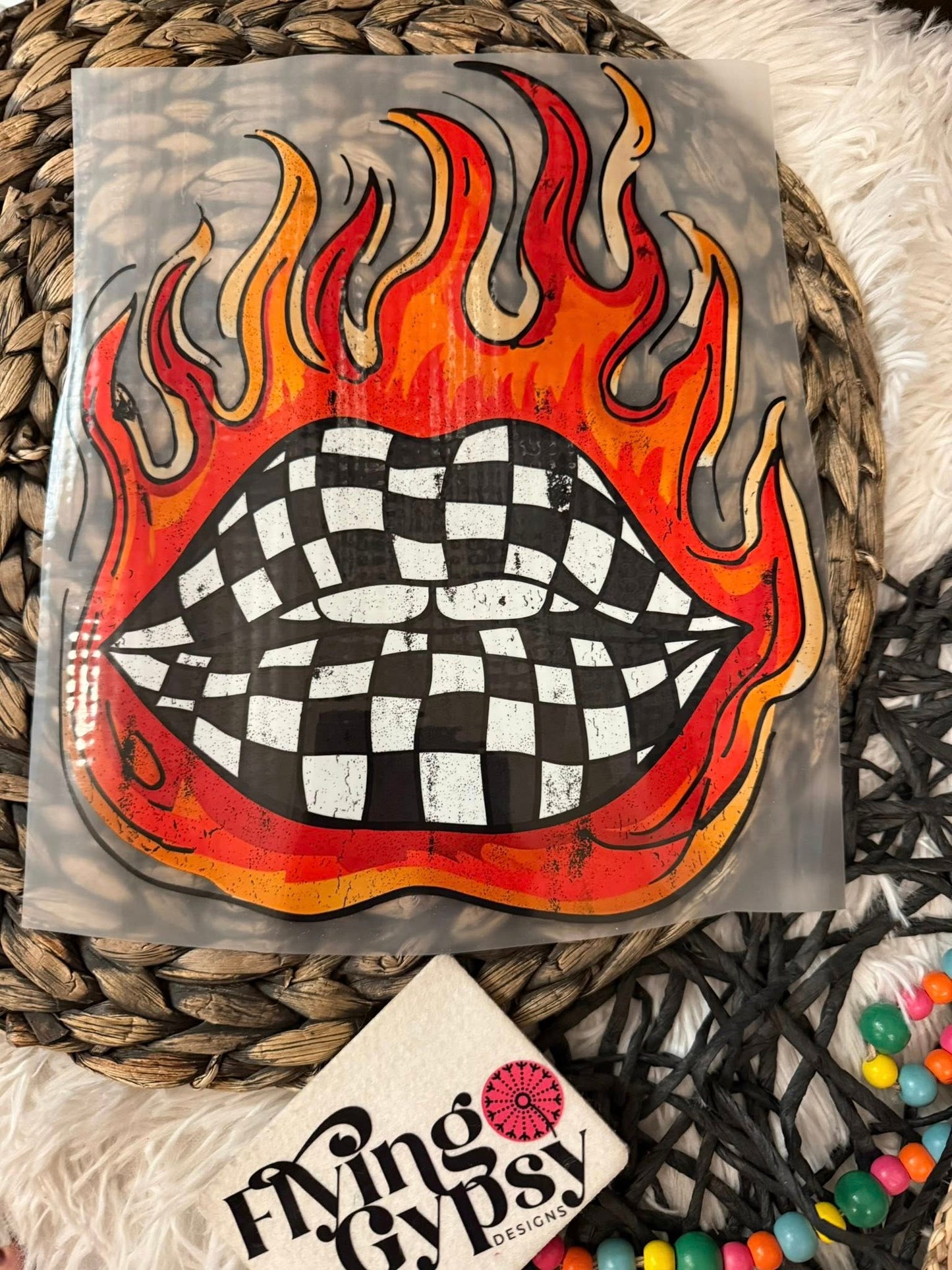 Checked Lips Fire