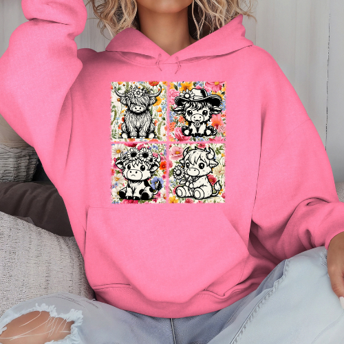 Boho Floral Cows