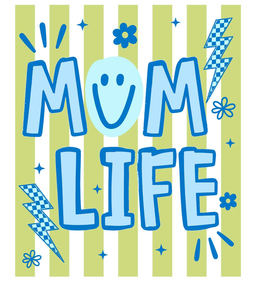 Mom Life Neon Stripes