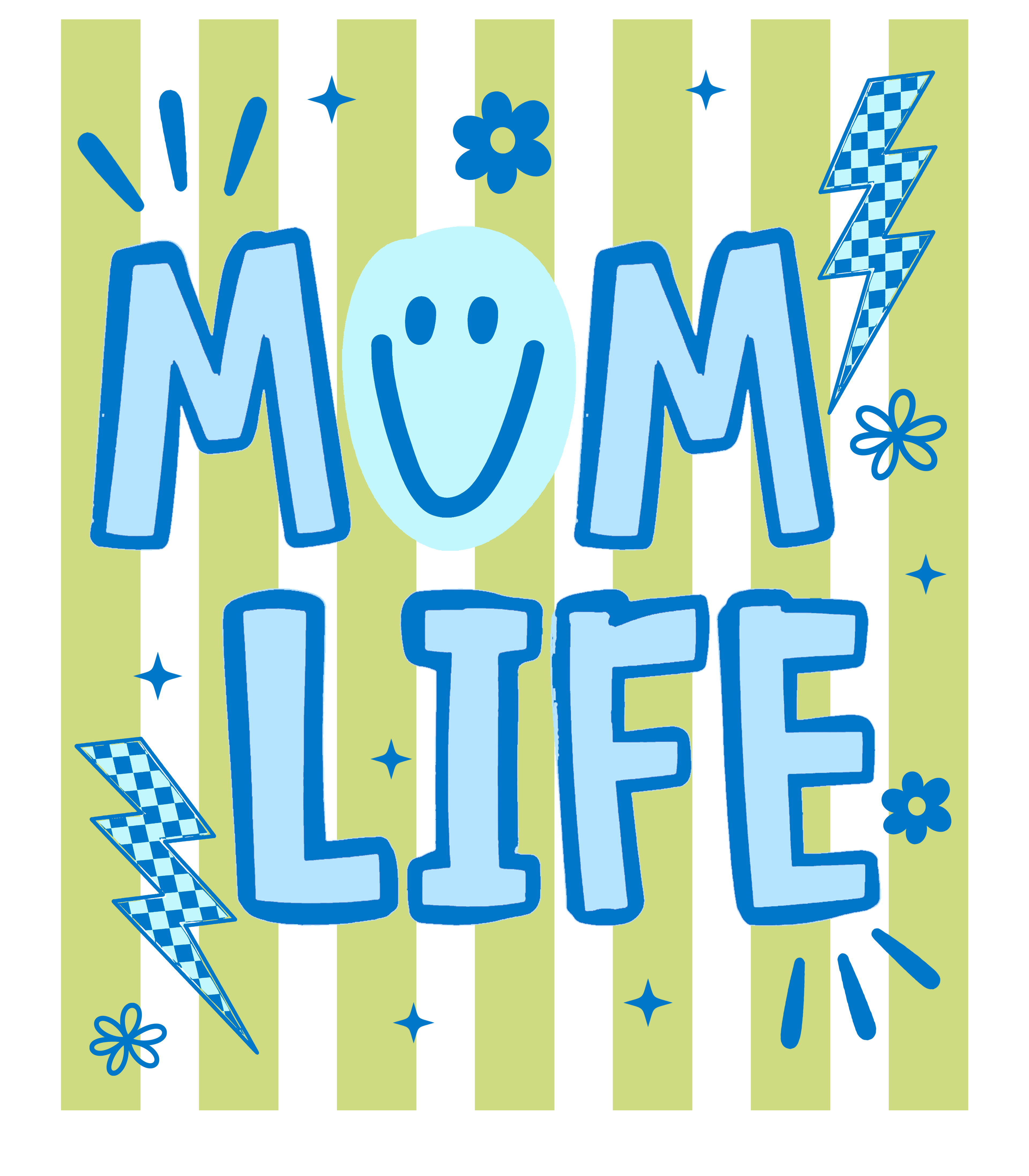 Mom Life Neon Stripes