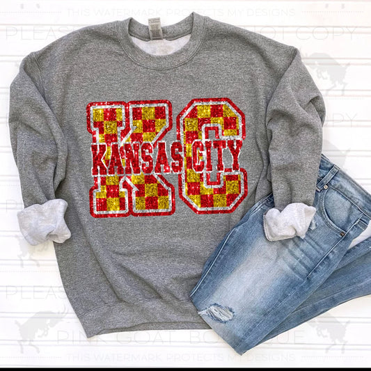 Kansas City Sparkle Checkered Faux
